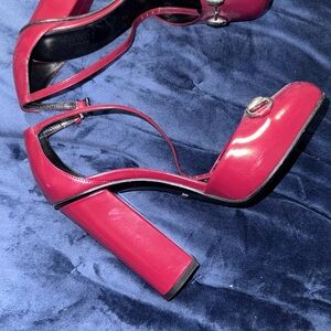 Gucci Vibrant Burgundy Mary Jane Heels